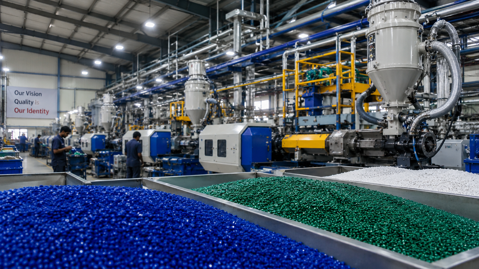 Plastic manufacturing factory floor